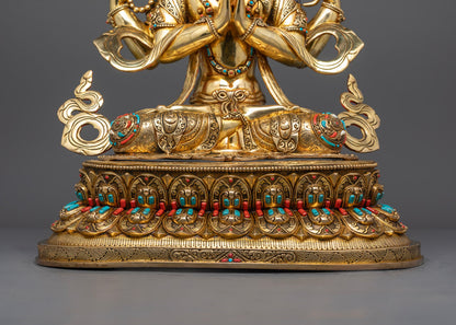 Hand Carved Chenrezig Statue | Ideal Gift for Spiritual Healing