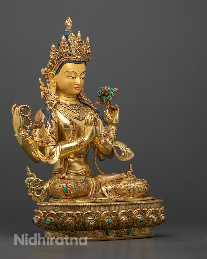 Chenrezig Bodhisattva Statue | Sacred Tibetan Sculpture