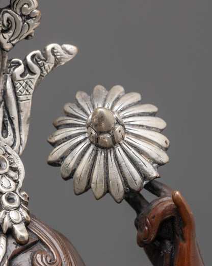 Buddhist Oxidized Chenrezig Statue | Compassionate Bodhisattva Idol
