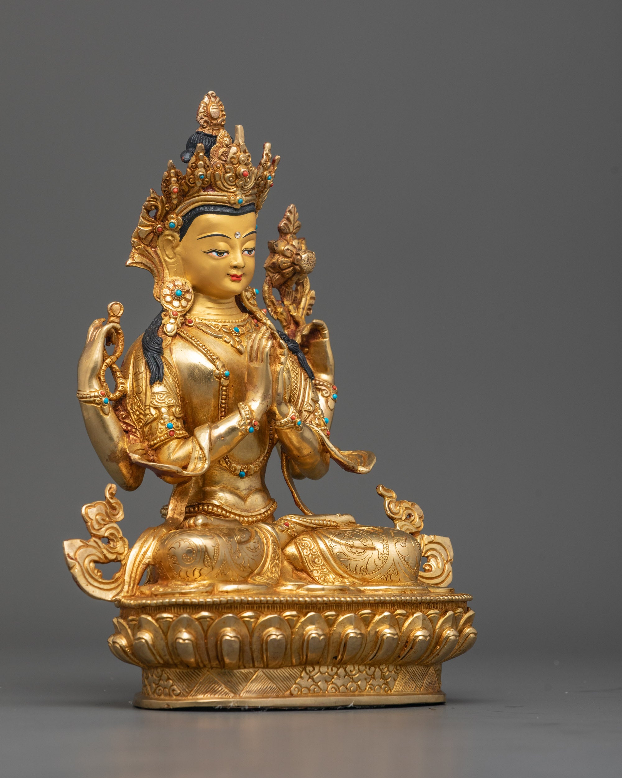 Handcrafted Chenrezig Statue | Tibetan Avalokiteshvara for Compassion