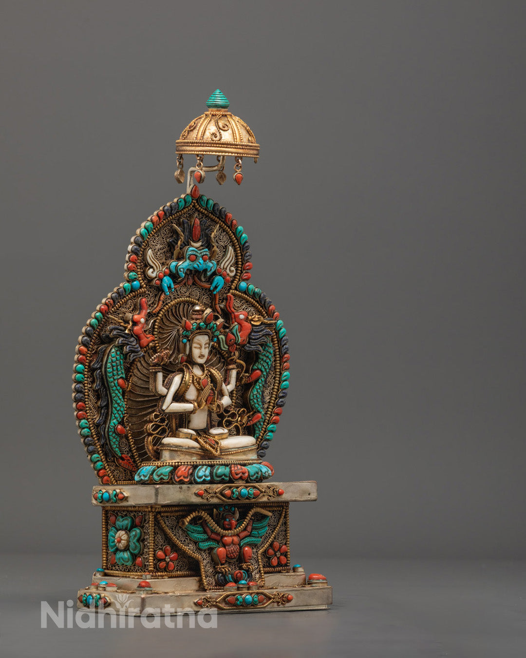 Hand-crafted Stones Chenrezig Statue | Sacred Tibetan Buddhist Art