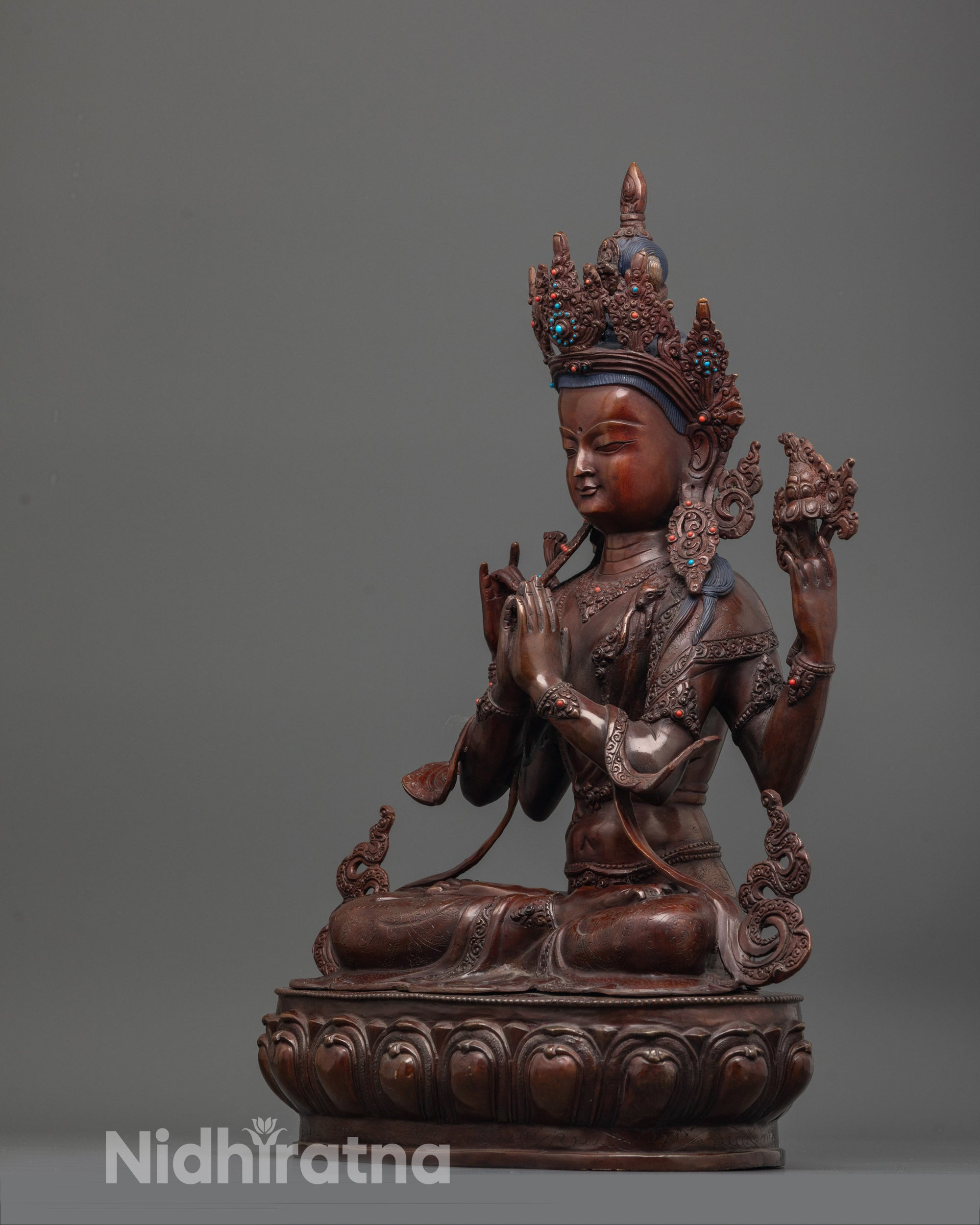 Authentic Chenrezig Statue | Tibetan Buddhist Sculpture