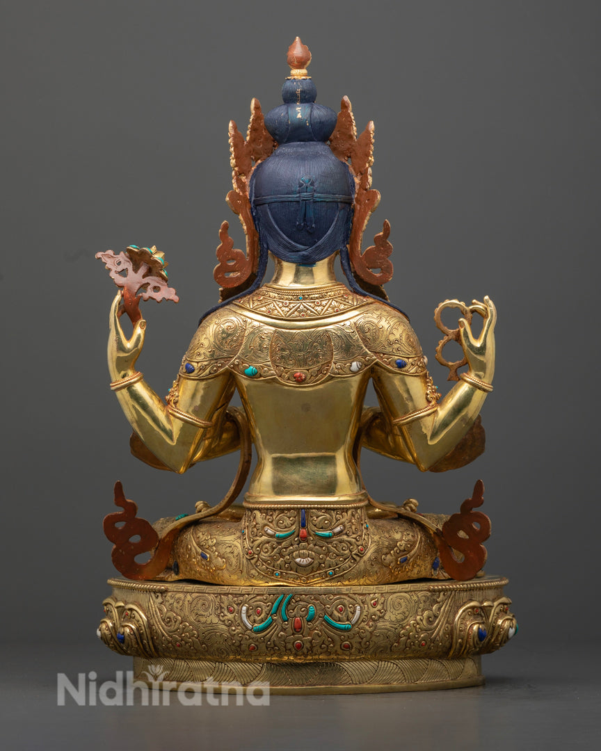 Chenrezig Bodhisattva Statue | Sacred Tibetan Sculpture