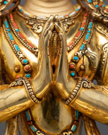 Hand Carved Chenrezig Statue | Ideal Gift for Spiritual Healing