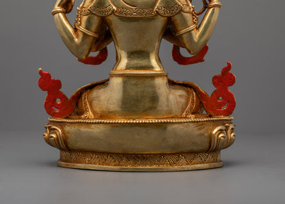 Sacred Four-Armed Chenrezig Sculpture | Divine Symbol of Mercy