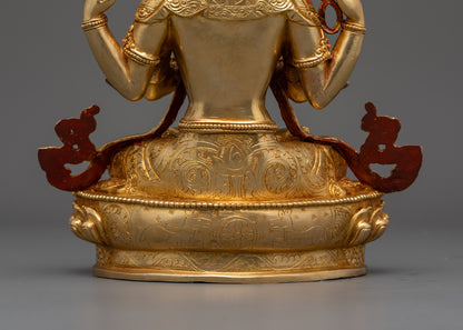 Handcrafted Chenrezig Statue | Tibetan Avalokiteshvara for Compassion