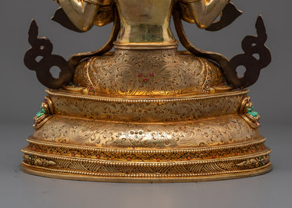 Avalokiteshvara Mantra Sculpture | Scared Tibetan Statue