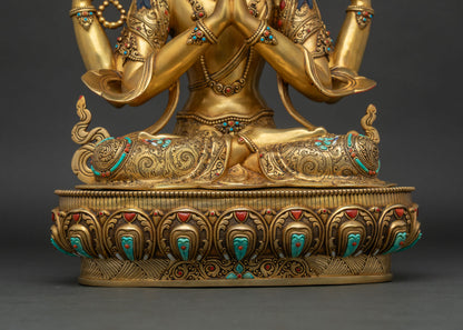 Four-Armed Chenrezig Bodhisattva Statue - Lord of Compassion