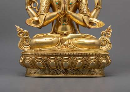 Handmade Chenrezig Sculpture | Traditional Himalayan Craftsmanship