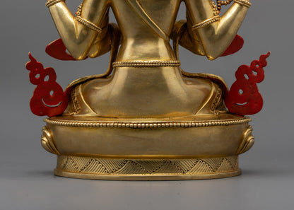 Handmade Chenrezig Sculpture | Traditional Himalayan Craftsmanship