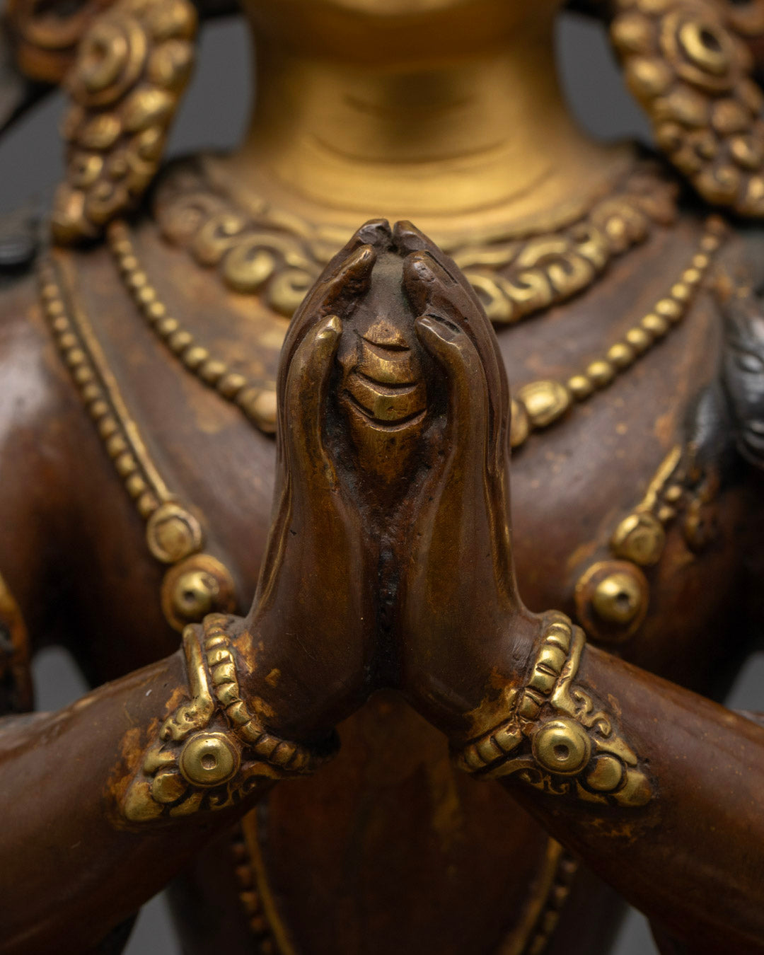 Chenrezig Bodhisattva Statue | Handcrafted Oxidized Copper Statue