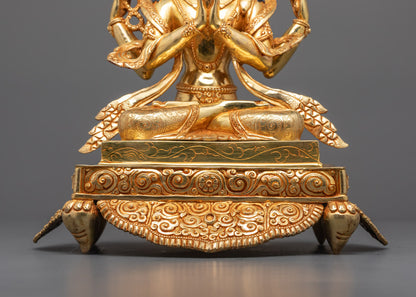 Hand Crafted Tibetan Diety Chenrezig Statue