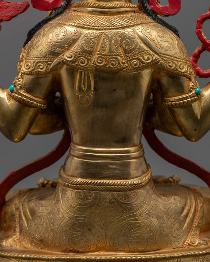 Hand-carved Chenrezig Statue | Handmade Tibetan Statue