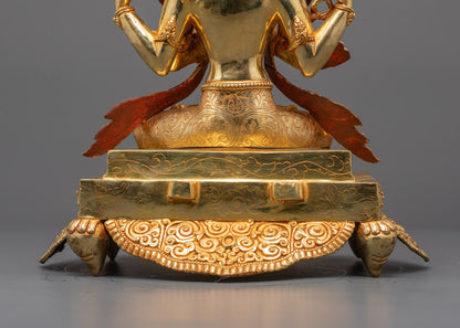 Hand Crafted Tibetan Diety Chenrezig Statue