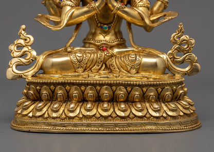 Chenrezig Statue Bodhisattva of Compassion | Tibetan Buddhist Altar Decor