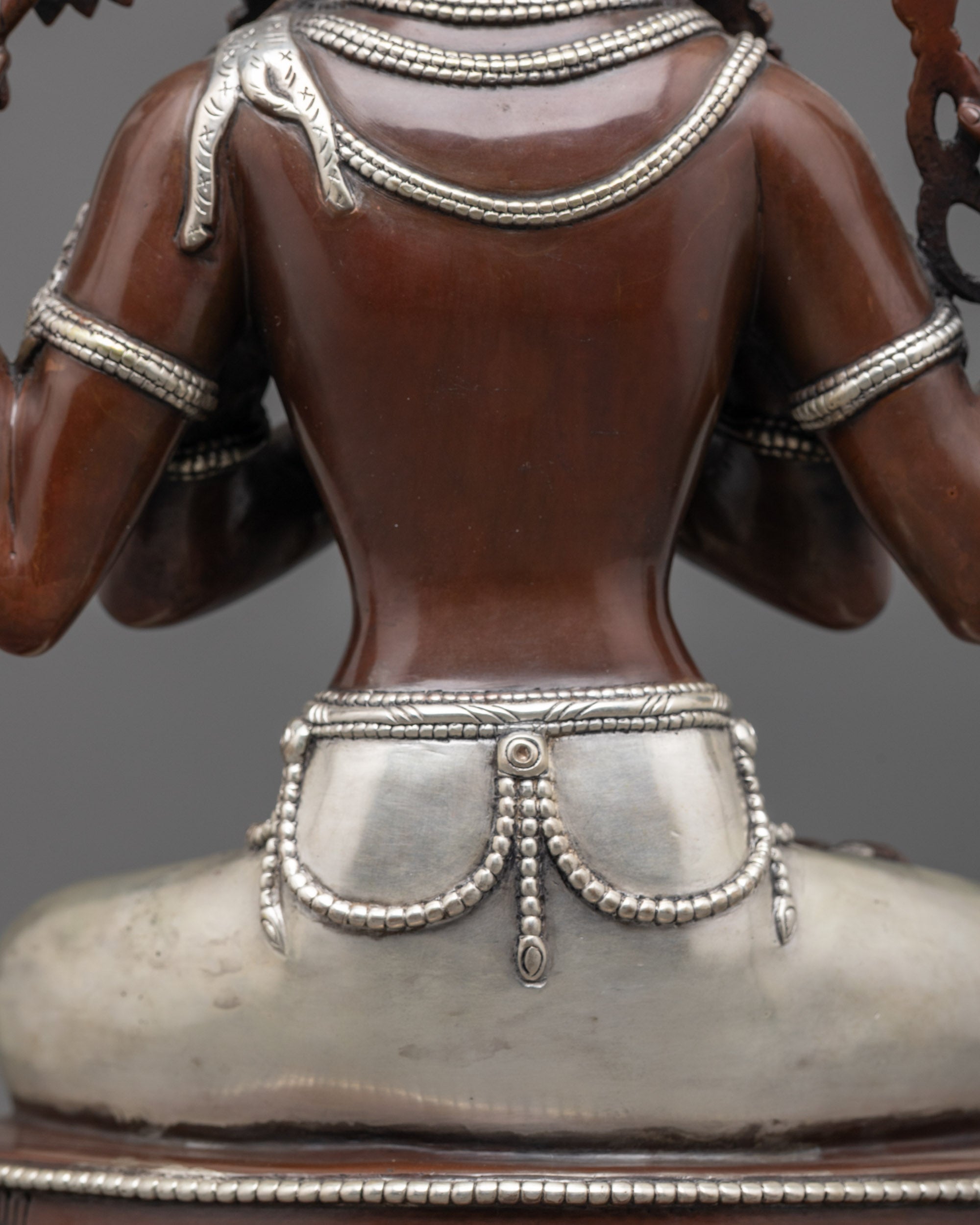 Buddhist Oxidized Chenrezig Statue | Compassionate Bodhisattva Idol