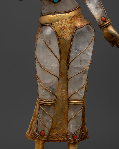 Crystal Standing Chenrezig Statue | Buddhist Sculpture
