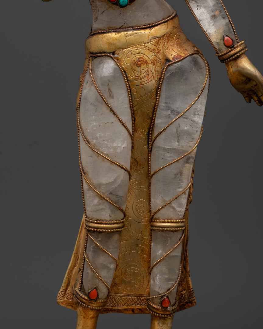 Crystal Standing Chenrezig Statue | Buddhist Sculpture