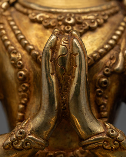 Avalokiteshvara (Chenrezig) Statue | Traditional 24k Gold Fire-Gilded