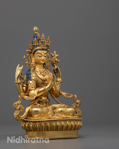 Chenrezig Statue | Handcrafted Copper Sculpture with Fine Detail