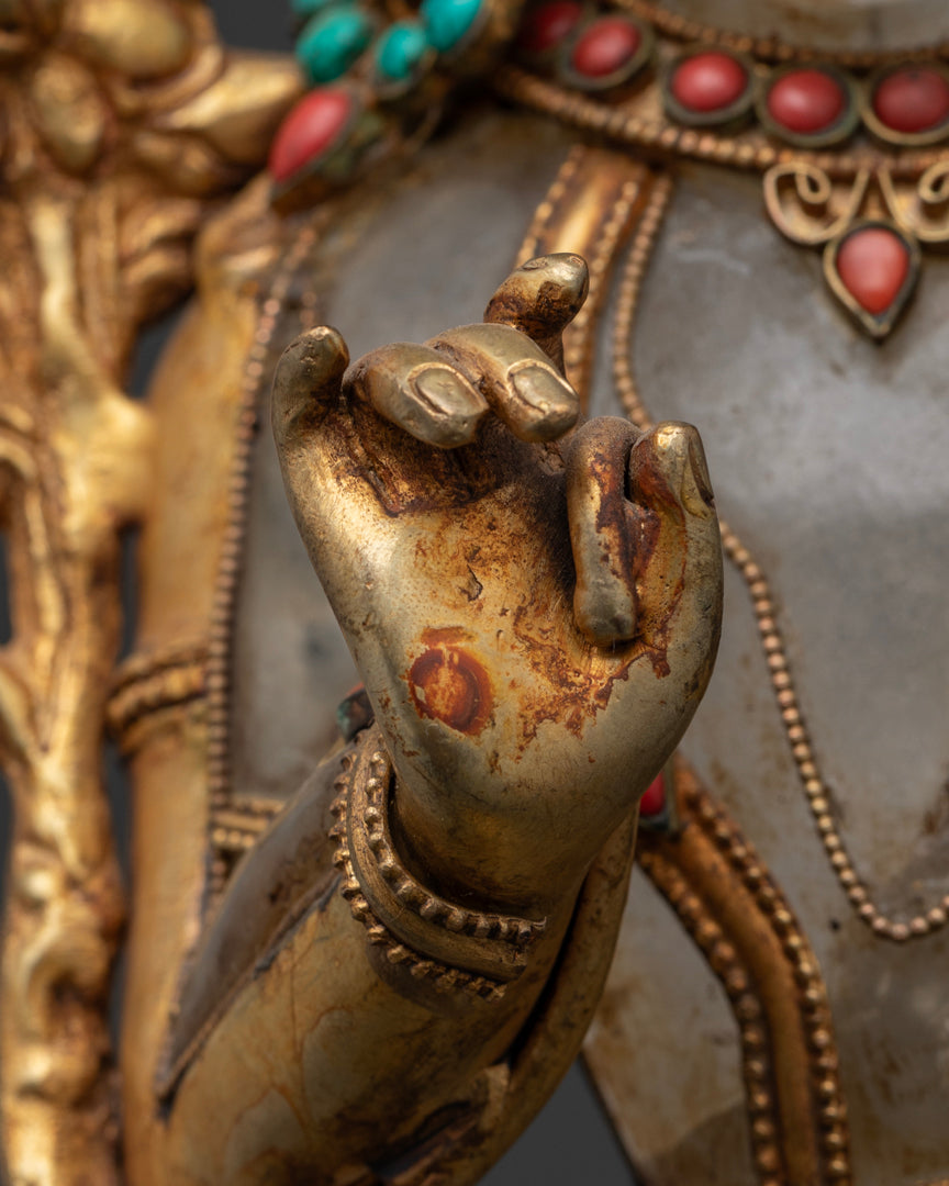 Crystal Standing Chenrezig Statue | Buddhist Sculpture