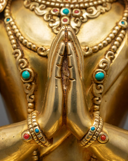 Handmade Chenrezig Sculpture | Traditional Himalayan Craftsmanship