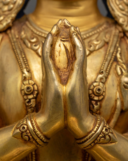 Tibetan Chenrezig Sculpture | Sacred Deity Statue for Spiritual Spaces