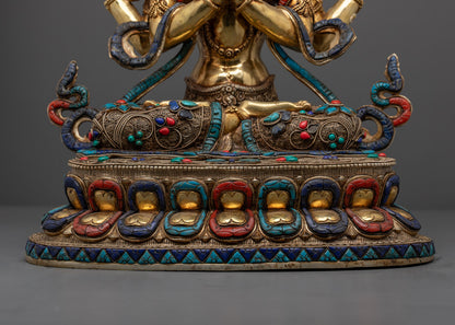 Tibetan Chenrezig Statue | 4-Armed Avalokiteshvara Figure