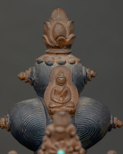 Large-Sized Chenrezig Oxidized Statue | Tibetan Buddhist Artwork