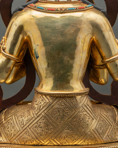 Four-Armed Chenrezig Statue | Large-Sized Tibetan Buddhist Altarpiece