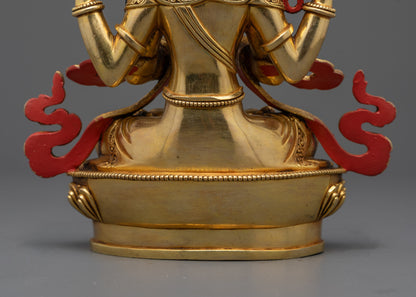 Chenrezig Statue | Handcrafted Copper Sculpture with Fine Detail