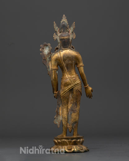 Standing Lokeshvara Bodhisattva Statue | Old Nepali Lokeshvara Statue