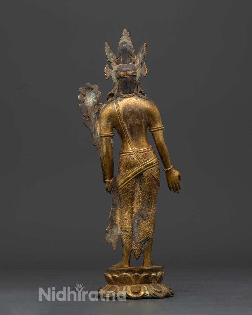 Standing Lokeshvara Bodhisattva Statue | Old Nepali Lokeshvara Statue