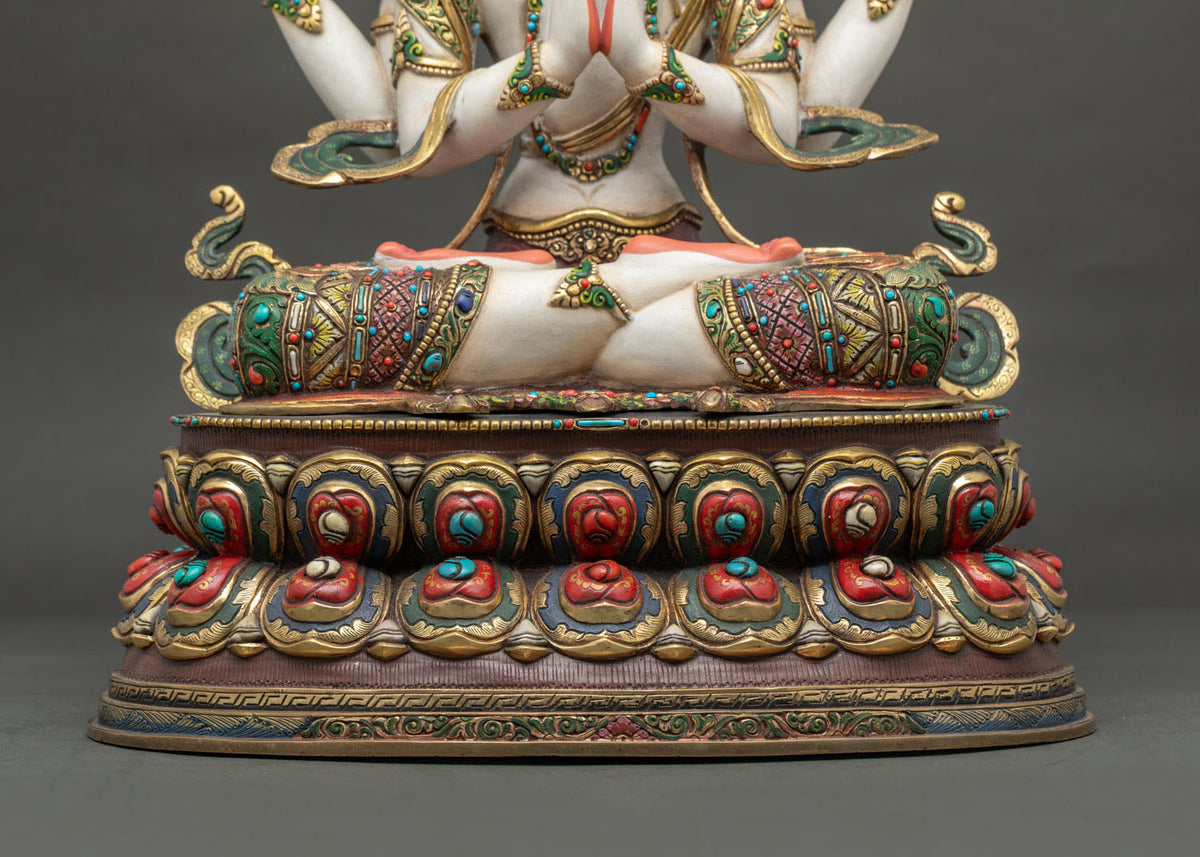 White Avalokiteshvara Statue | Bodhisattva of Boundless Compassion