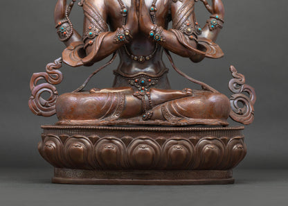 Chenrezig Statue | Traditional Copper Buddhist Sculpture