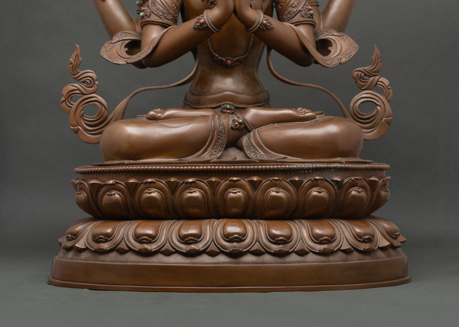 Large-Sized Chenrezig Oxidized Statue | Tibetan Buddhist Artwork