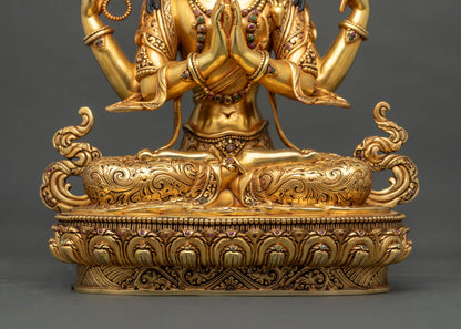 Handcrafted Chenrezig Statue | 4-Armed Avalokiteshvara Sculpture