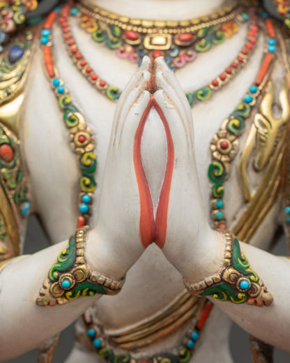 White Avalokiteshvara Statue | Bodhisattva of Boundless Compassion