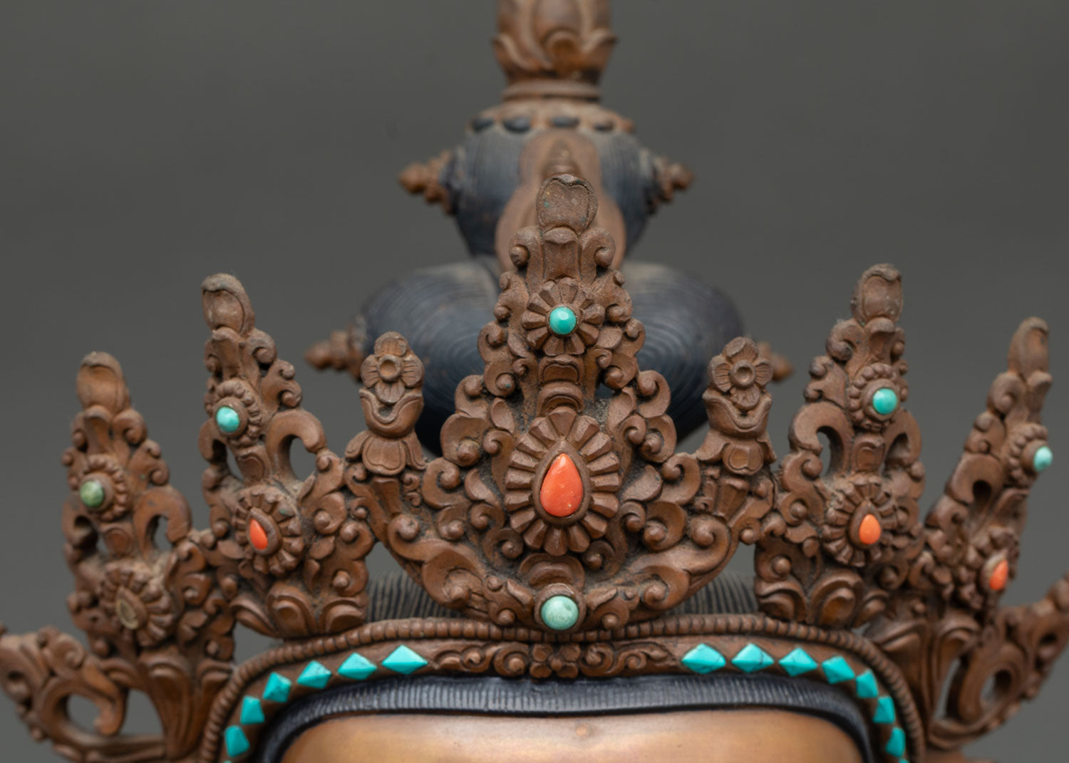 Large-Sized Chenrezig Oxidized Statue | Tibetan Buddhist Artwork