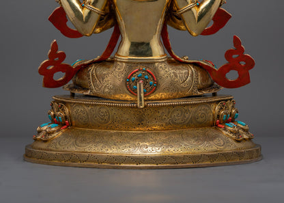 Hand Carved Chenrezig Statue | Ideal Gift for Spiritual Healing