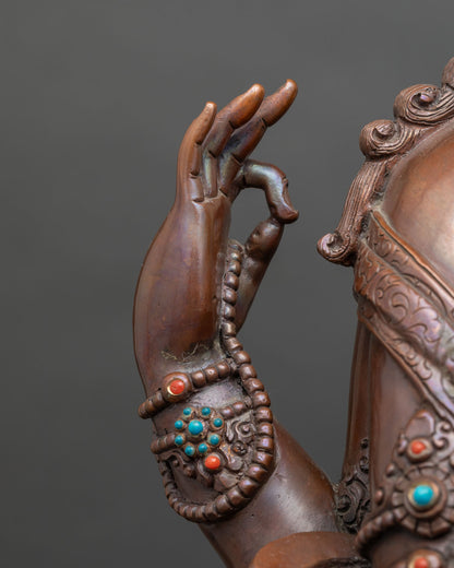 Chenrezig Statue | Traditional Copper Buddhist Sculpture