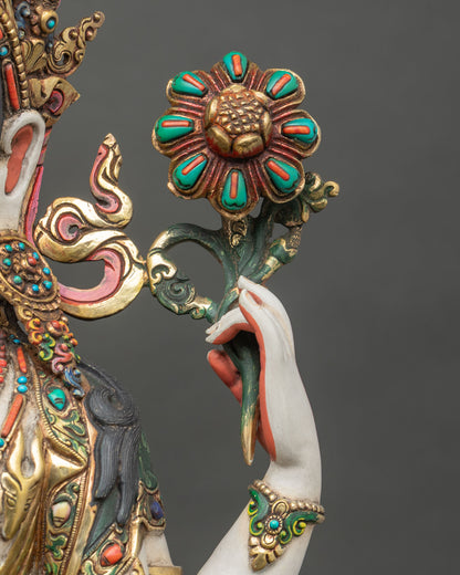 White Avalokiteshvara Statue | Bodhisattva of Boundless Compassion