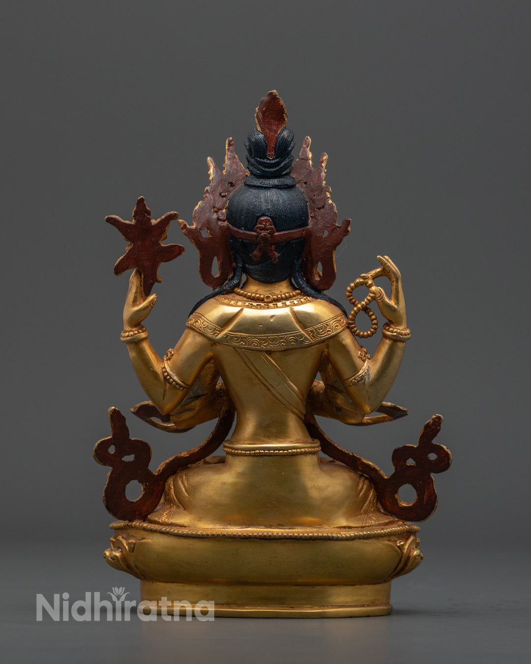 Chenrezig Statue | Tibetan Hand-Carved Sculpture of Avalokiteshvara