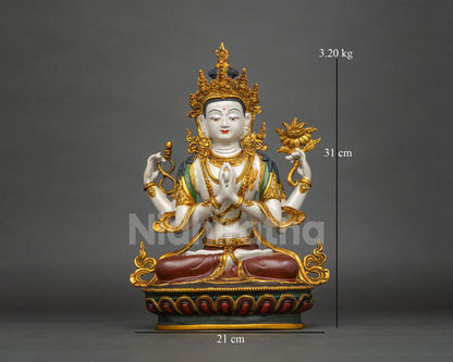 Chenrezig Statue | Hand-Painted Compassionate Bodhisattva Figurine