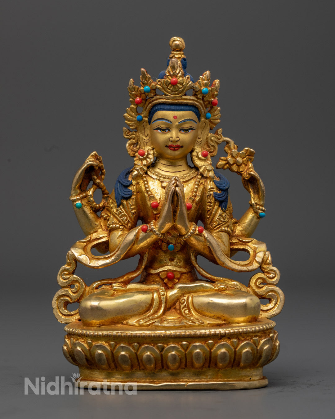 Chenrezig Statue | 24K Gold Gilded Icon of Divine Compassion