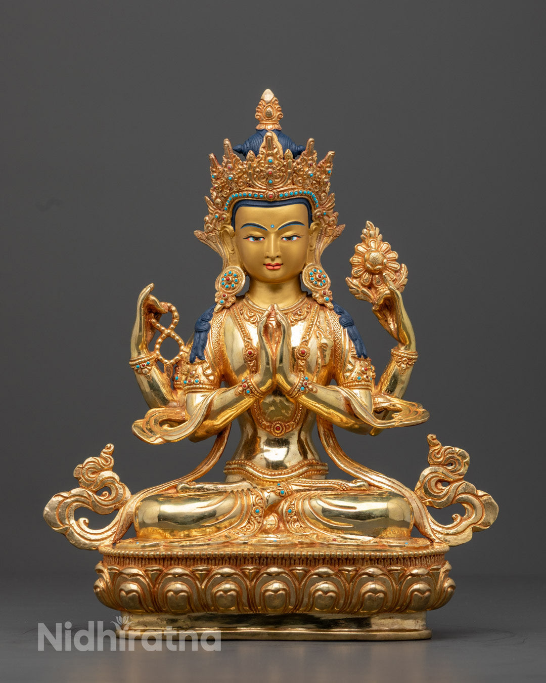 Chenrezig Sculpture | Exquisite Handcrafted Tibetan Buddhist Statue