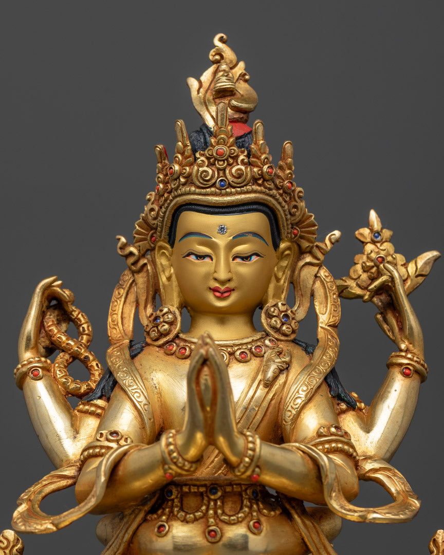 Chenrezig Statue with Yab Yum | Himalayan Sacred Art