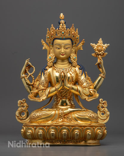 Chenrezig Statue | Authentic Tibetan Handmade Statue