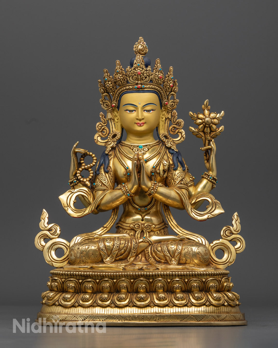 Chenrezig Statue | Hand-Carved Tibetan Buddhist Sculpture