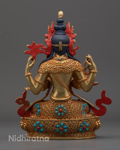 Chenrezig Statue | Hand-Carved Tibetan Bodhisattva
